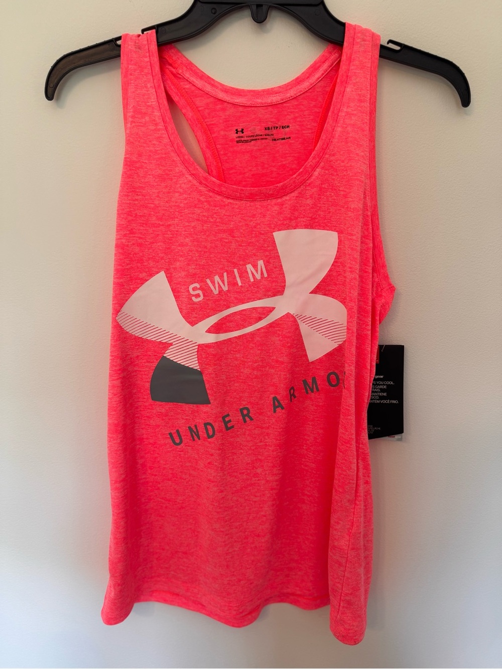 Under Armour Neon Pink Racerback Swim Logo Tank
